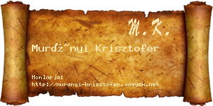 Murányi Krisztofer névjegykártya