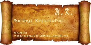 Murányi Krisztofer névjegykártya